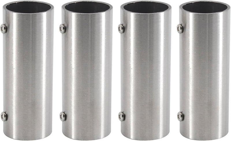 SeeRaphee (4 Pieces) 60mm Length Pipe Fittings Brushed Straight Pipe Connector Stainess Steel Rod Joint Fit for Tube Outside Diameter 32mm For Handrail,Clothes Hanging Rod and Storage Shelf - Image 1